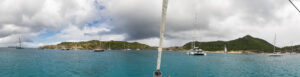 Anse Colombier anchorage panorama