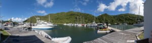 Anse Marcel docks panorama