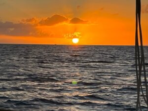 Sunset while sailing from Ile Tintamarre