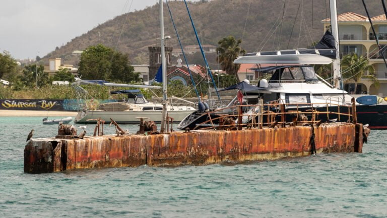 Half of the dry dock is gone