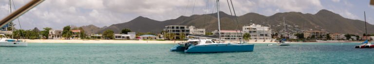 Beach anchoring spot in Simpson Bay