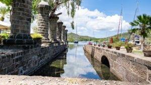 Haulout pillars at Nelson's Dockyard