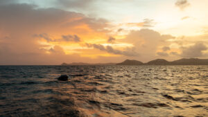 Departing St. Lucia at sunrise and making my escape to the south