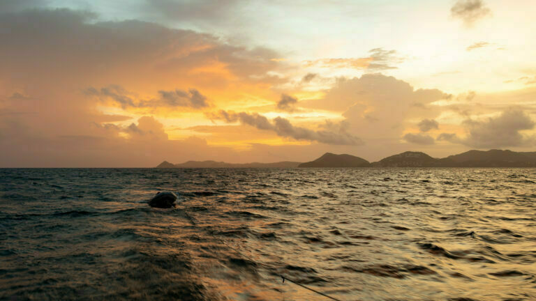Departing St. Lucia at sunrise and making my escape to the south