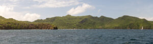 Union Island panorama and my destination of Grenada