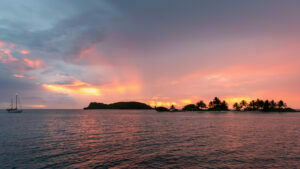 Golden sunset at Sandy Island