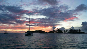 Sun setting at Sandy Island