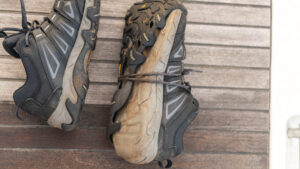 Delaminated hiking shoes