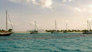 Morning haze on Sandy Island on the penultimate day on Carriacou