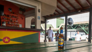 Final Carib at the airport while starting the homeward bound journey