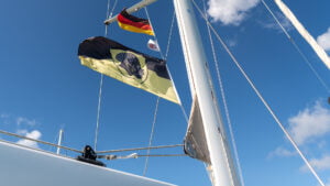 German, Jeanneau and Coburg flags