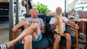 John and Desmond at the Soggy Dollar