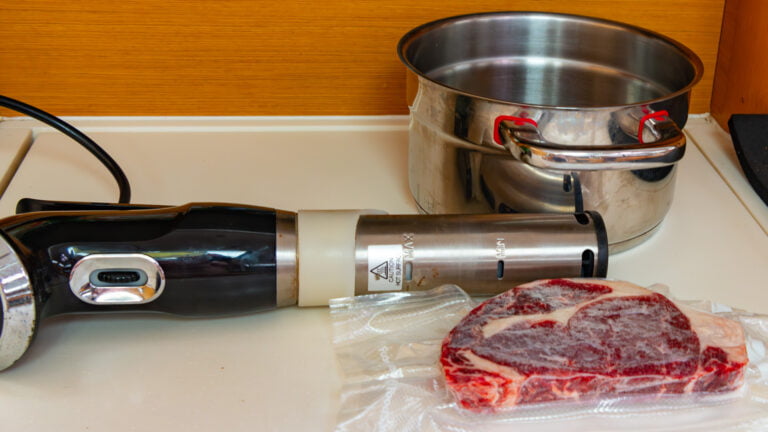 Vacuum sealed ribeye steak