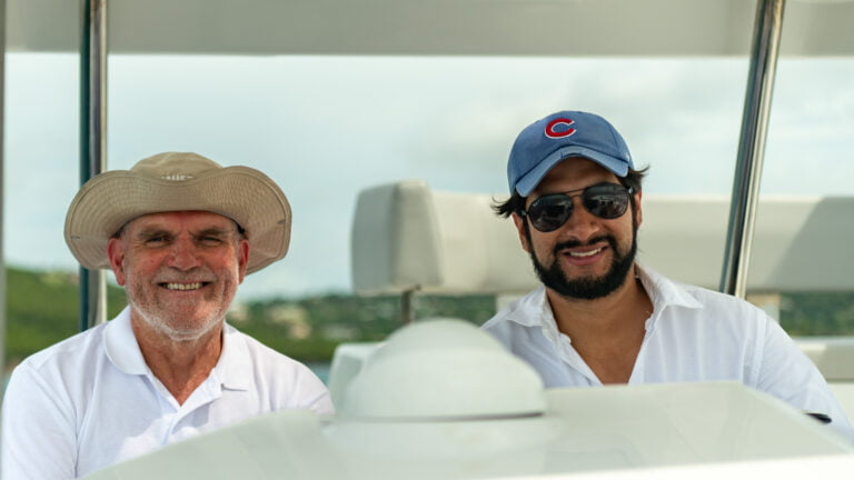 Neil and Alec returning the committee boat