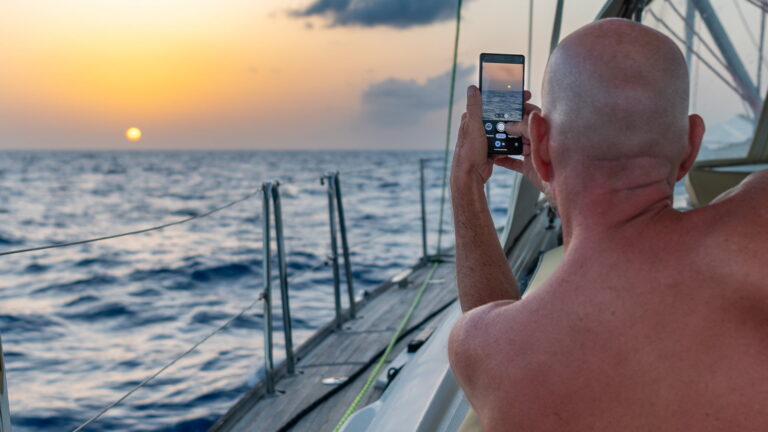 Ocean Sunset in a camera