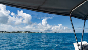 Channel leaving the island