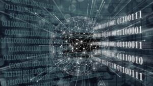Binary code on monitor