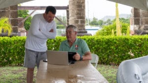PJ preparing the charter boat skipper meeting