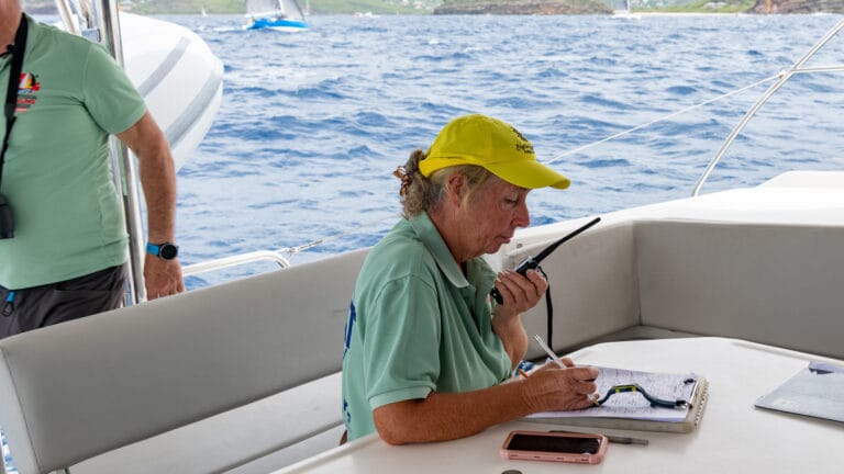 Helen counting down on the VHF