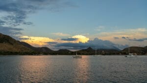 Sunset over Nevis
