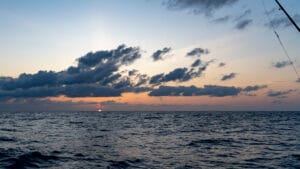 Offshore sunset