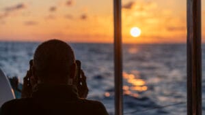 Lincoln photographing the sunset