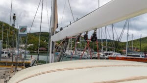 Part of the dodger installed